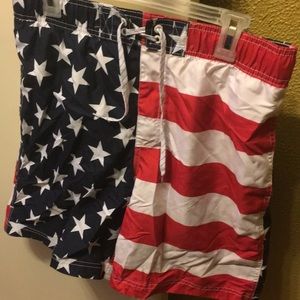 American Flag Swim Trunks